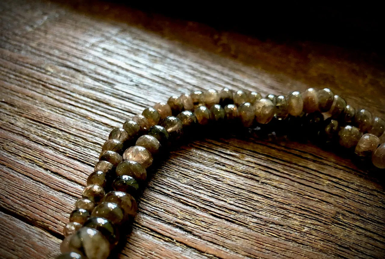 Graduated Andalusite Smooth Rondelles Strand/Necklace