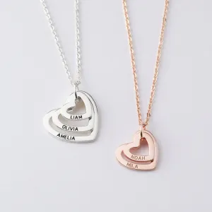 Grandma Heart Necklace, Personalized Grandma Jewelry, Nana Necklace
