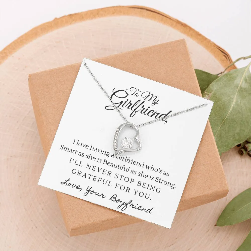Grateful for you-Sentimental Heart Necklace for Girlfriend