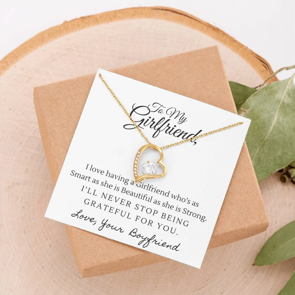 Grateful for you-Sentimental Heart Necklace for Girlfriend