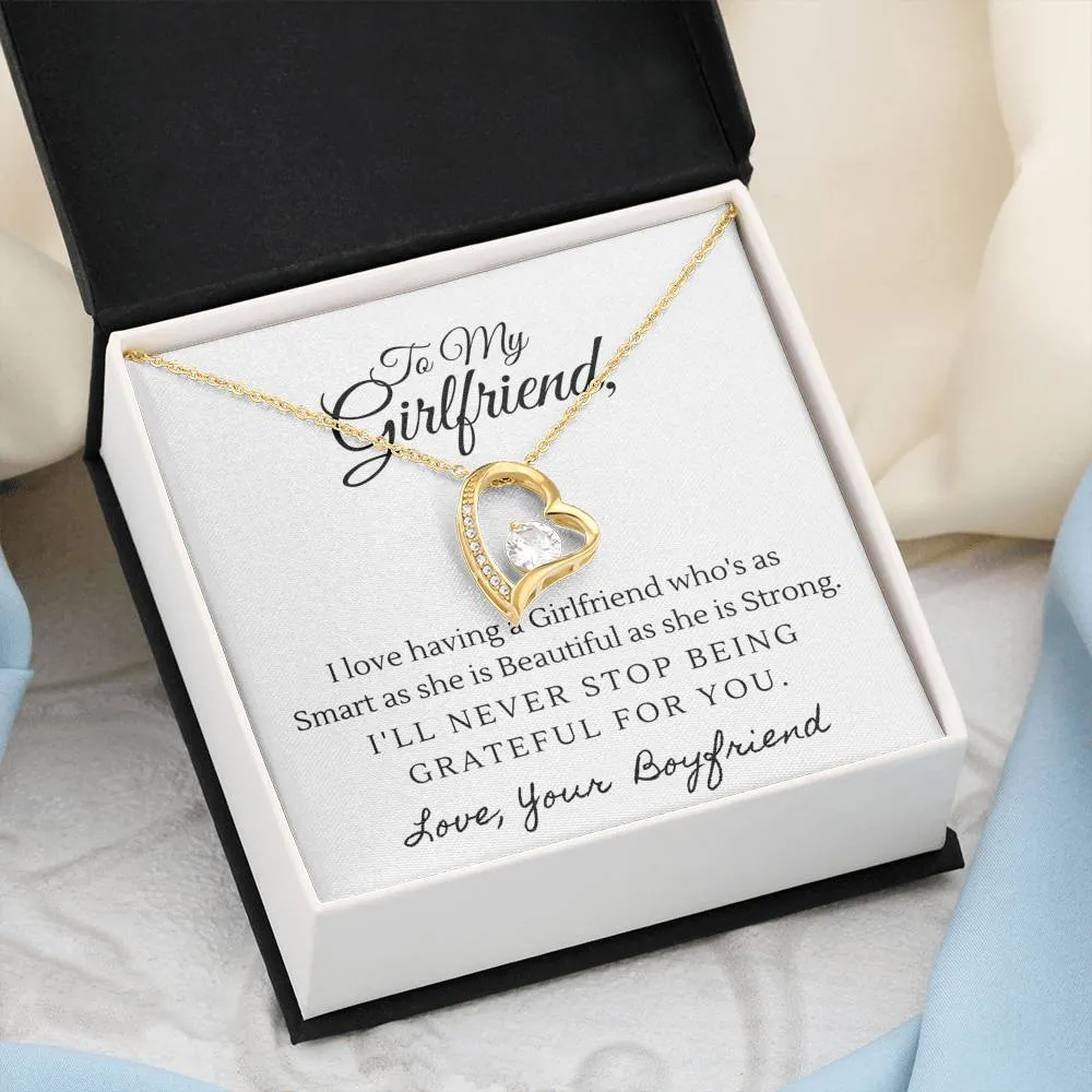 Grateful for you-Sentimental Heart Necklace for Girlfriend