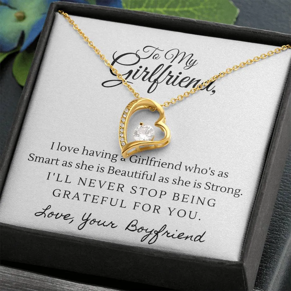 Grateful for you-Sentimental Heart Necklace for Girlfriend