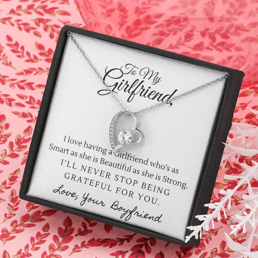 Grateful for you-Sentimental Heart Necklace for Girlfriend