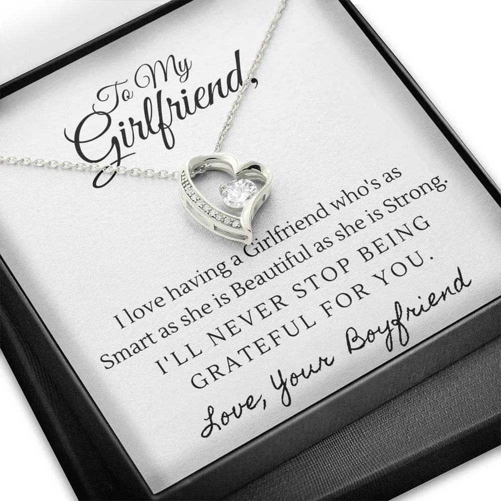 Grateful for you-Sentimental Heart Necklace for Girlfriend
