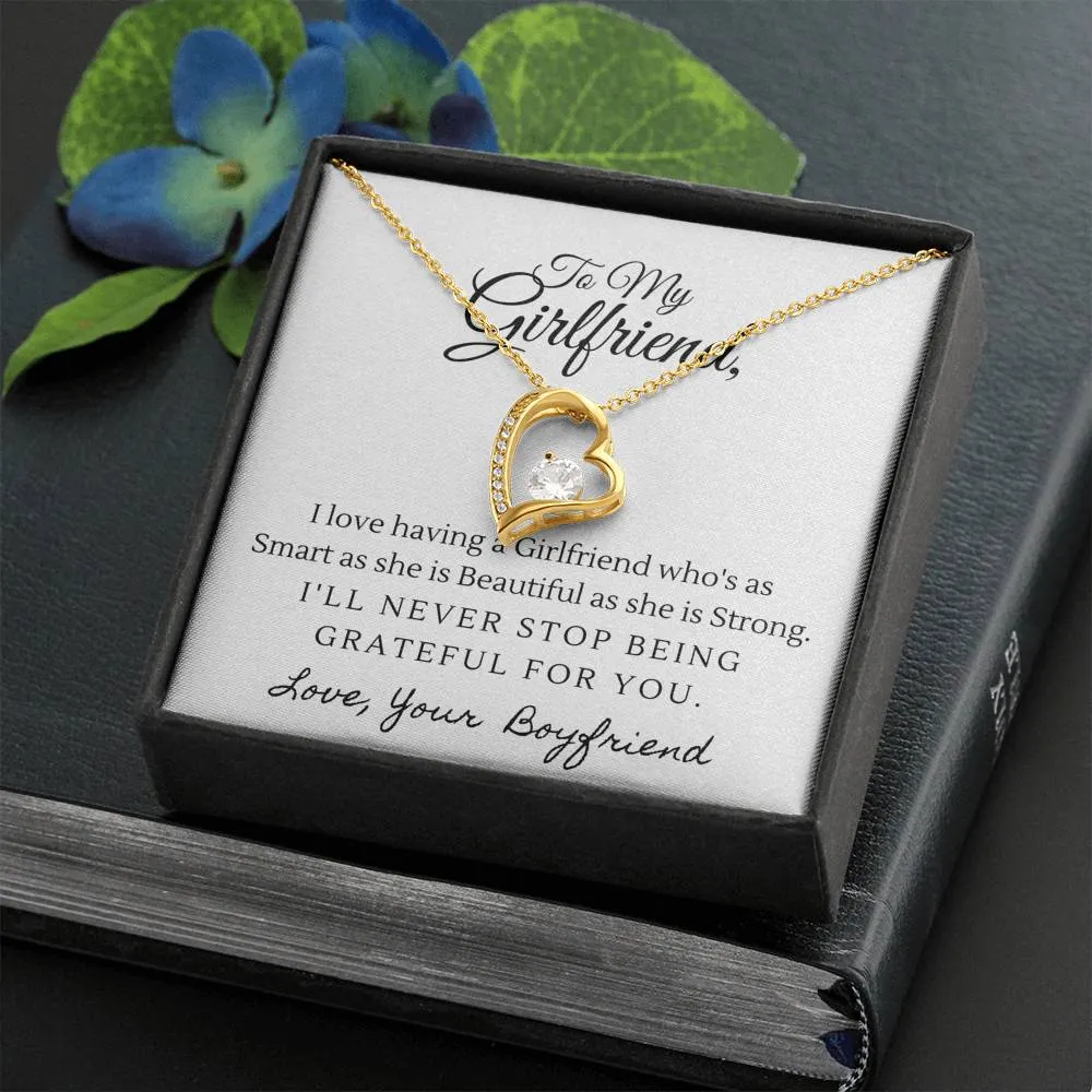 Grateful for you-Sentimental Heart Necklace for Girlfriend