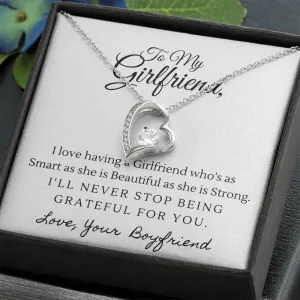Grateful for you-Sentimental Heart Necklace for Girlfriend