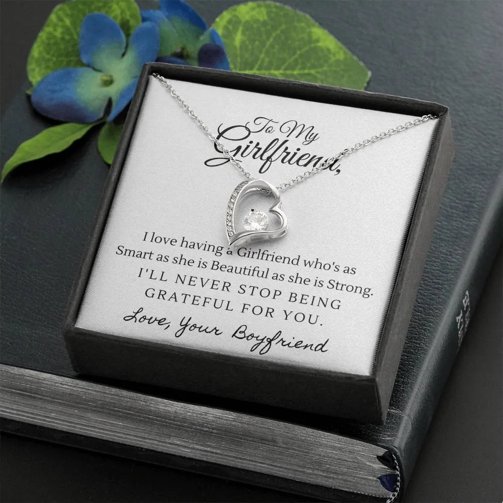 Grateful for you-Sentimental Heart Necklace for Girlfriend