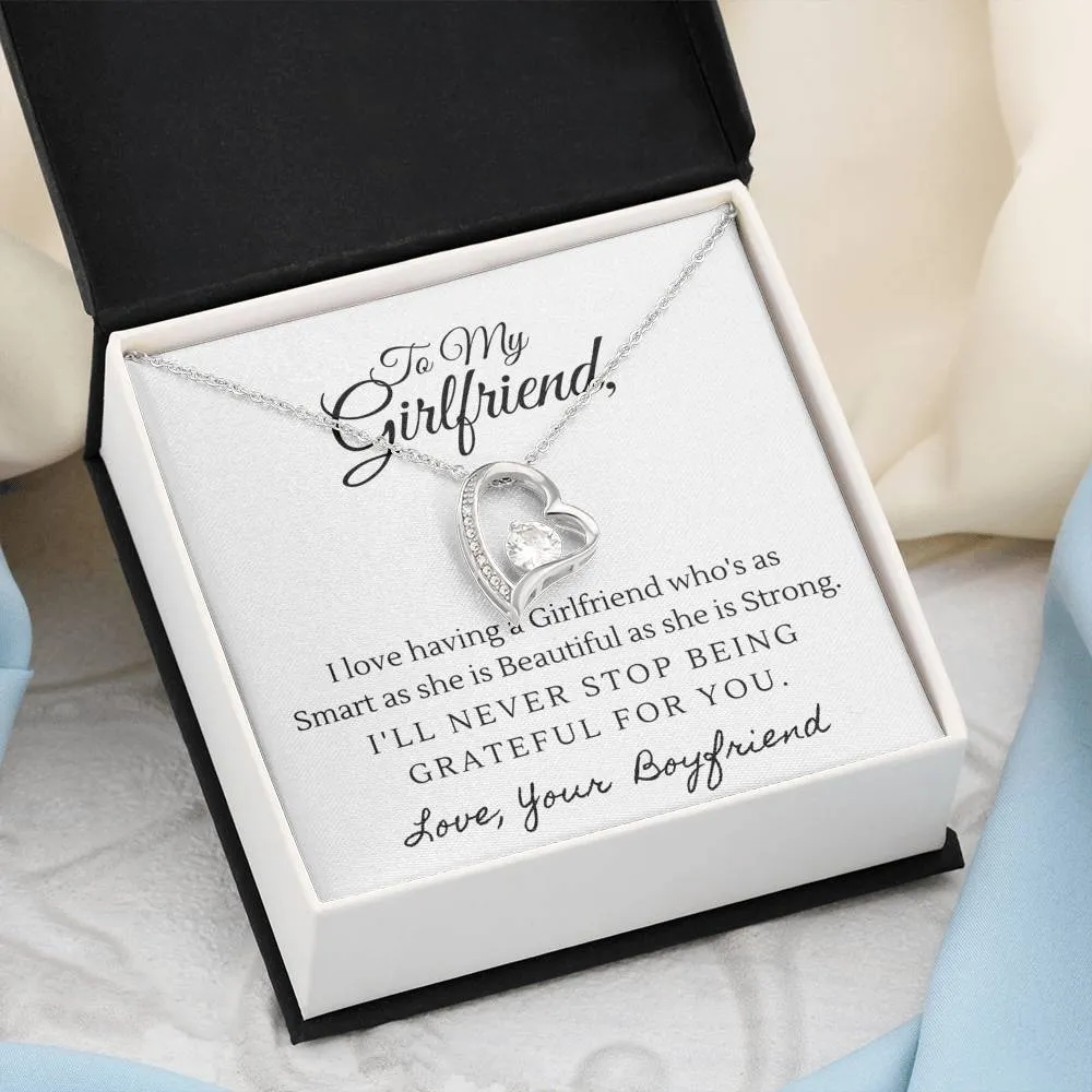 Grateful for you-Sentimental Heart Necklace for Girlfriend