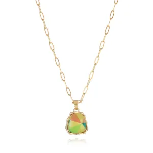 Green Acrylic & 18K Gold-Plated Ladder Pendant Necklace