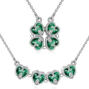Green Clover-Heart Change Necklace
