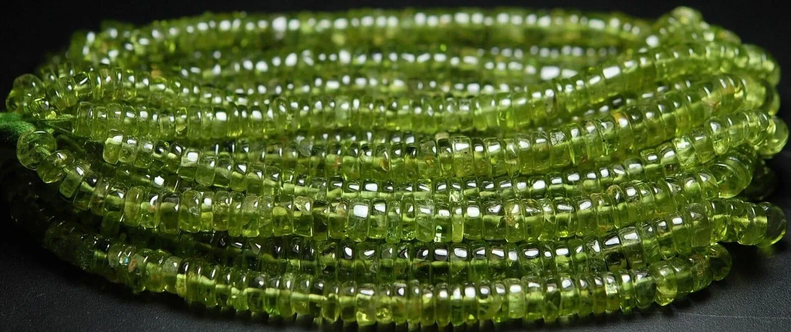 Green Peridot Smooth Round Wheel Gemstone Loose Spacer Beads Strand 13" 4mm