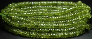 Green Peridot Smooth Round Wheel Gemstone Loose Spacer Beads Strand 13" 4mm