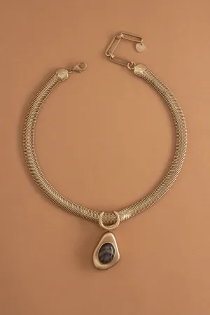 Grey Gold Chunky Chain Necklace