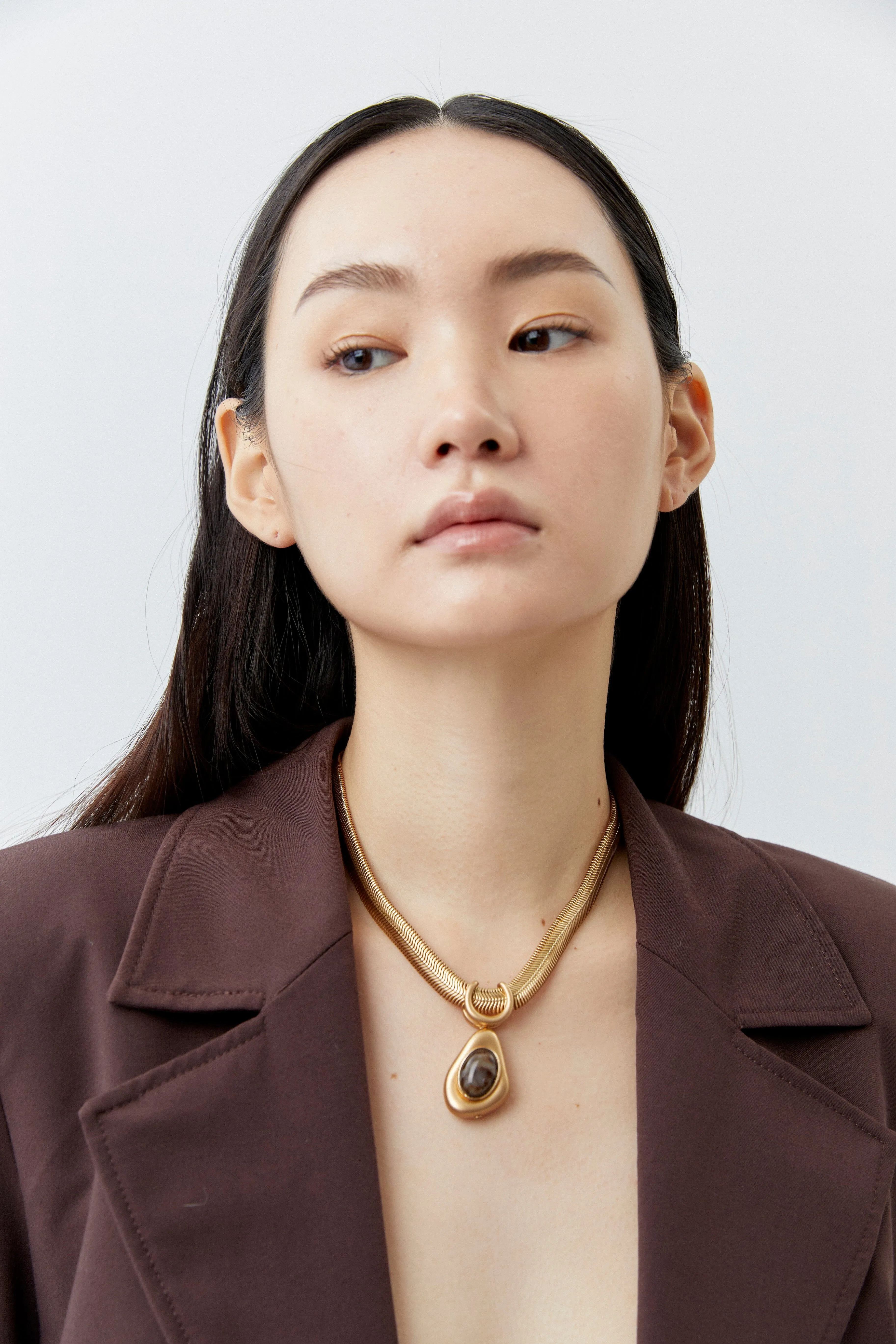 Grey Gold Chunky Chain Necklace