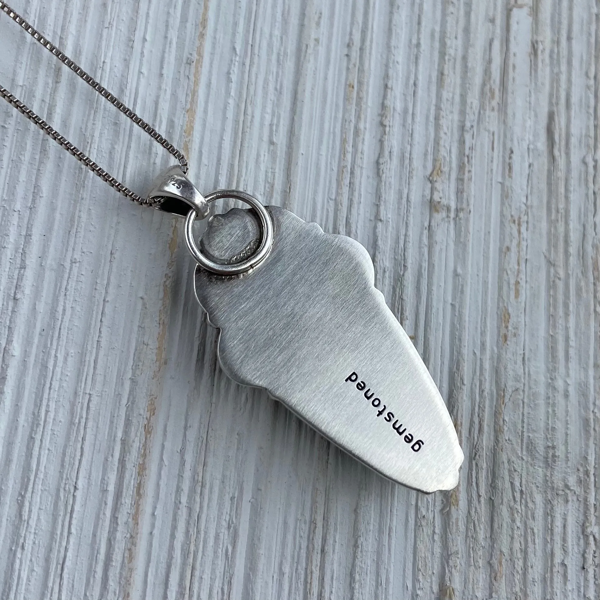 Hand Stamped Amber & Turquoise Pendant
