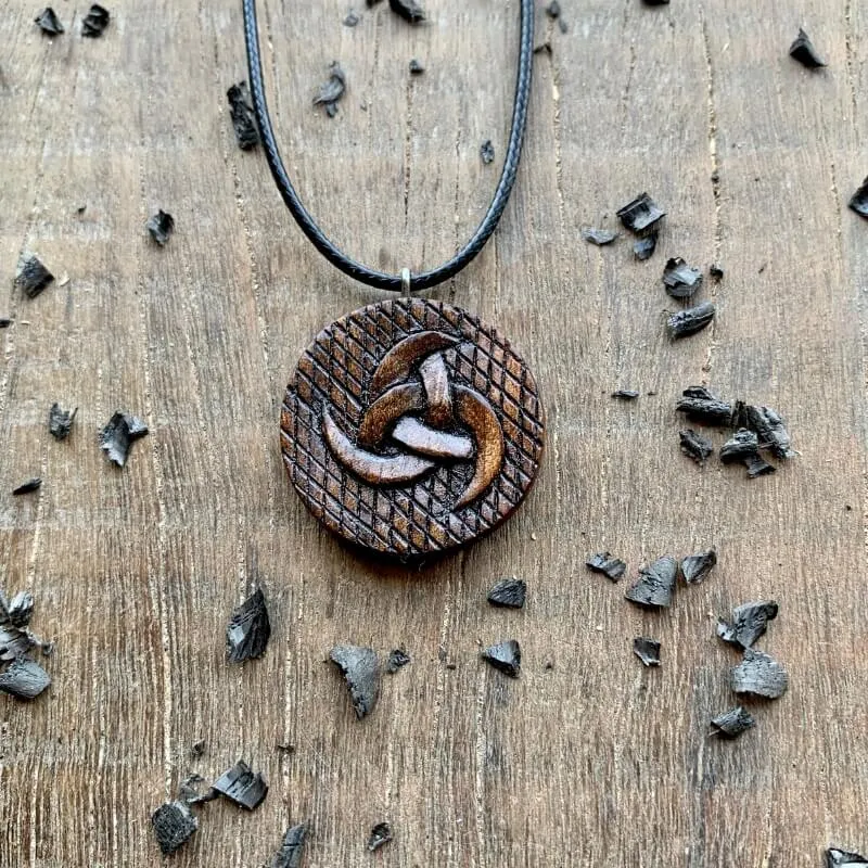 Handcarved Unique Walnut Wood Odin's Horns Style 2