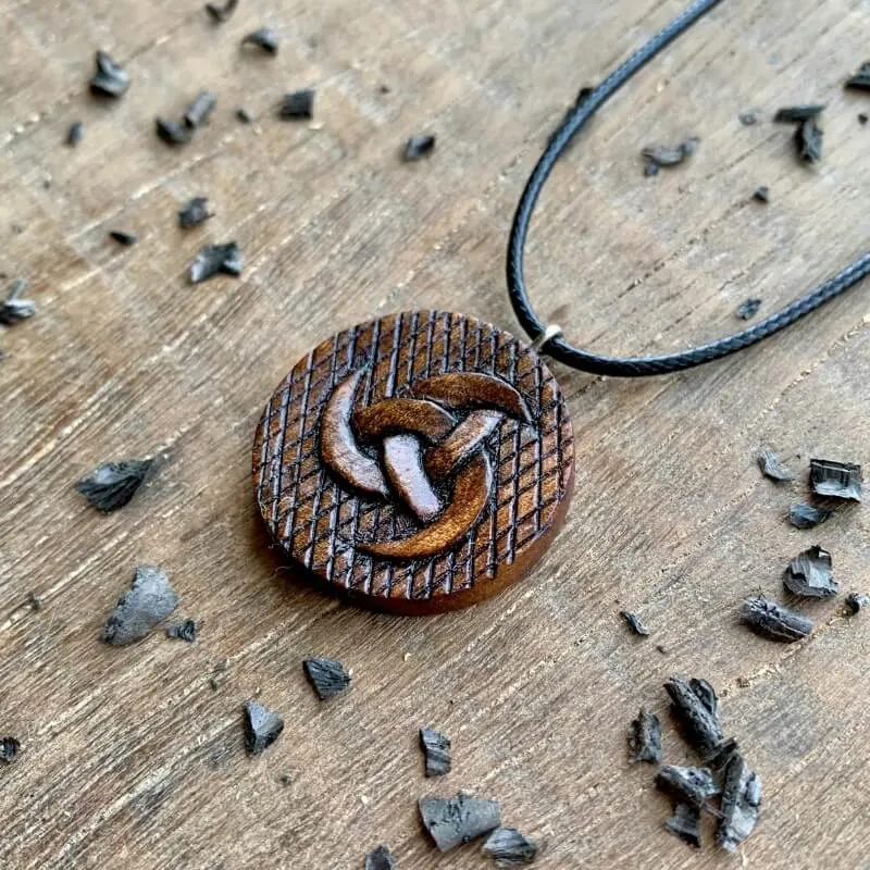 Handcarved Unique Walnut Wood Odin's Horns Style 2