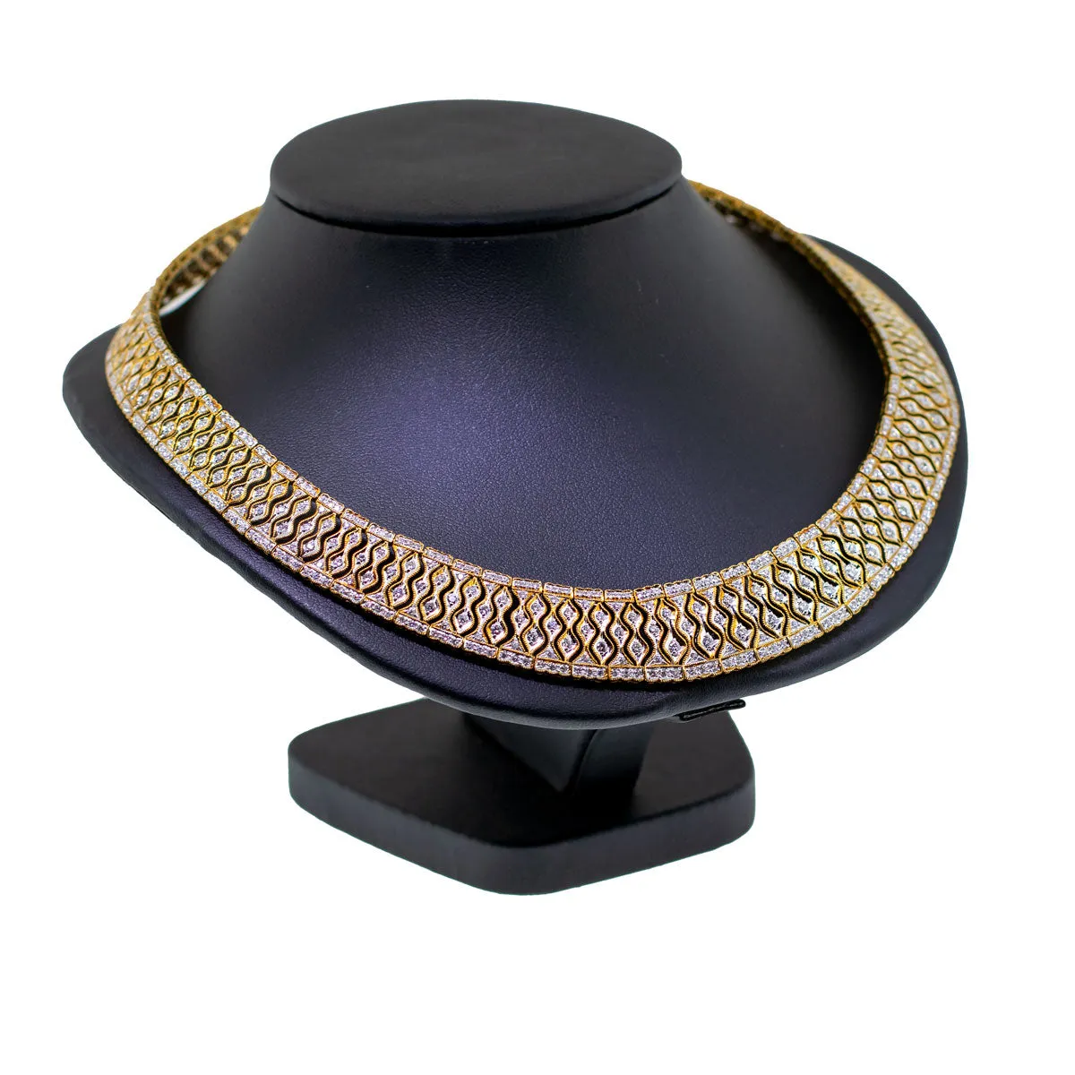 Handmade Italian 18K Yellow Gold and Diamond Necklace