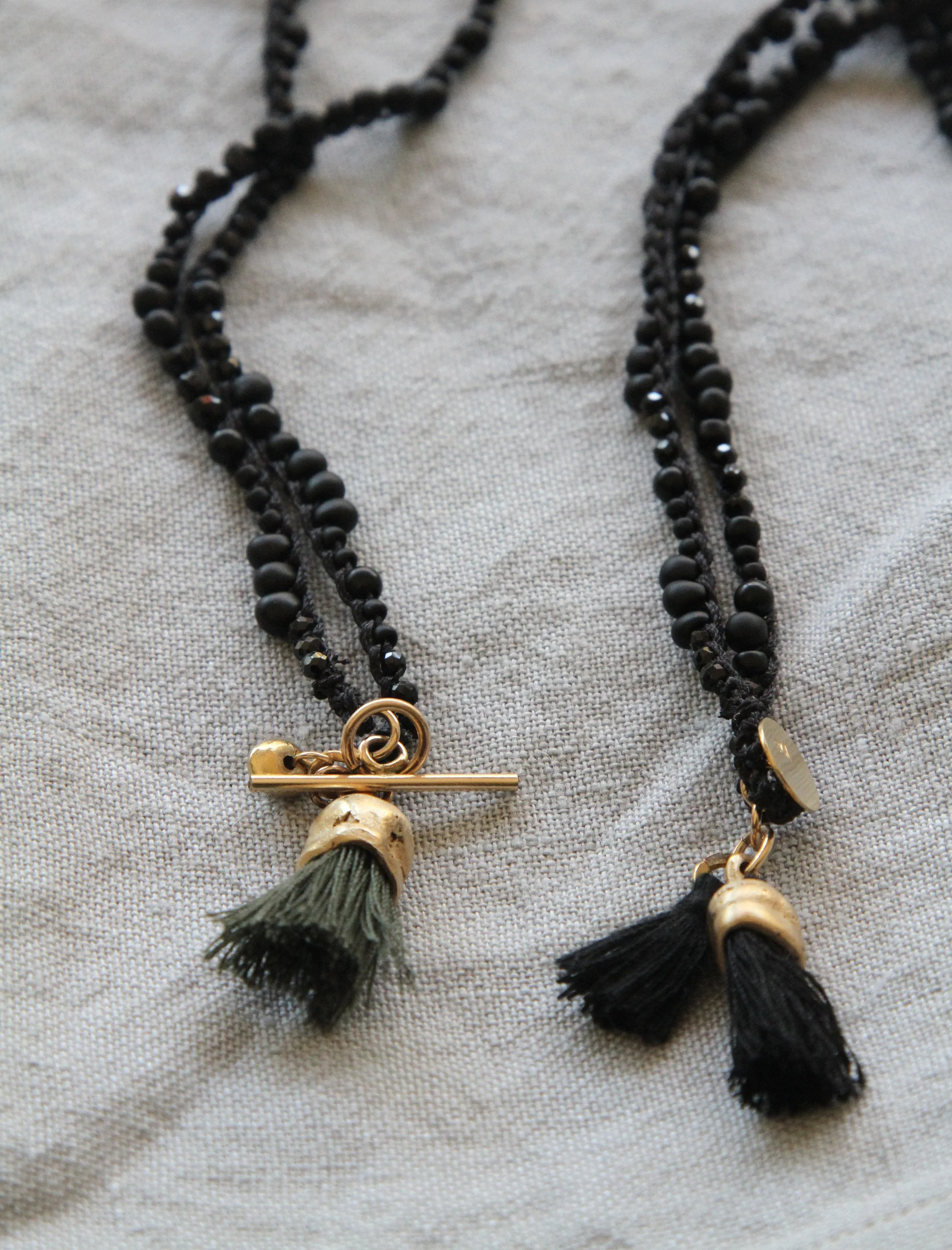 Handmade Unique Black & Gold Organic necklace