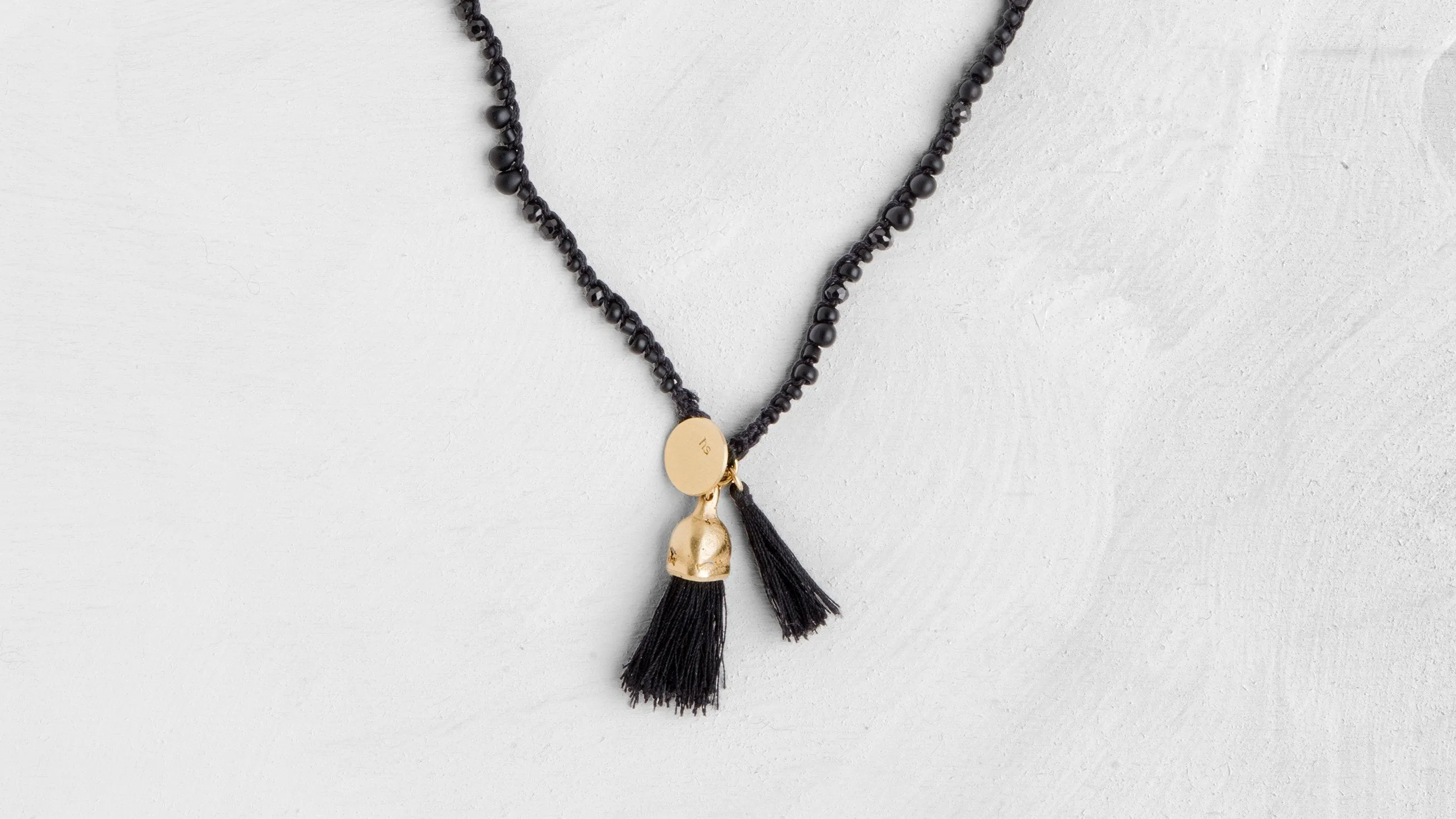 Handmade Unique Black & Gold Organic necklace