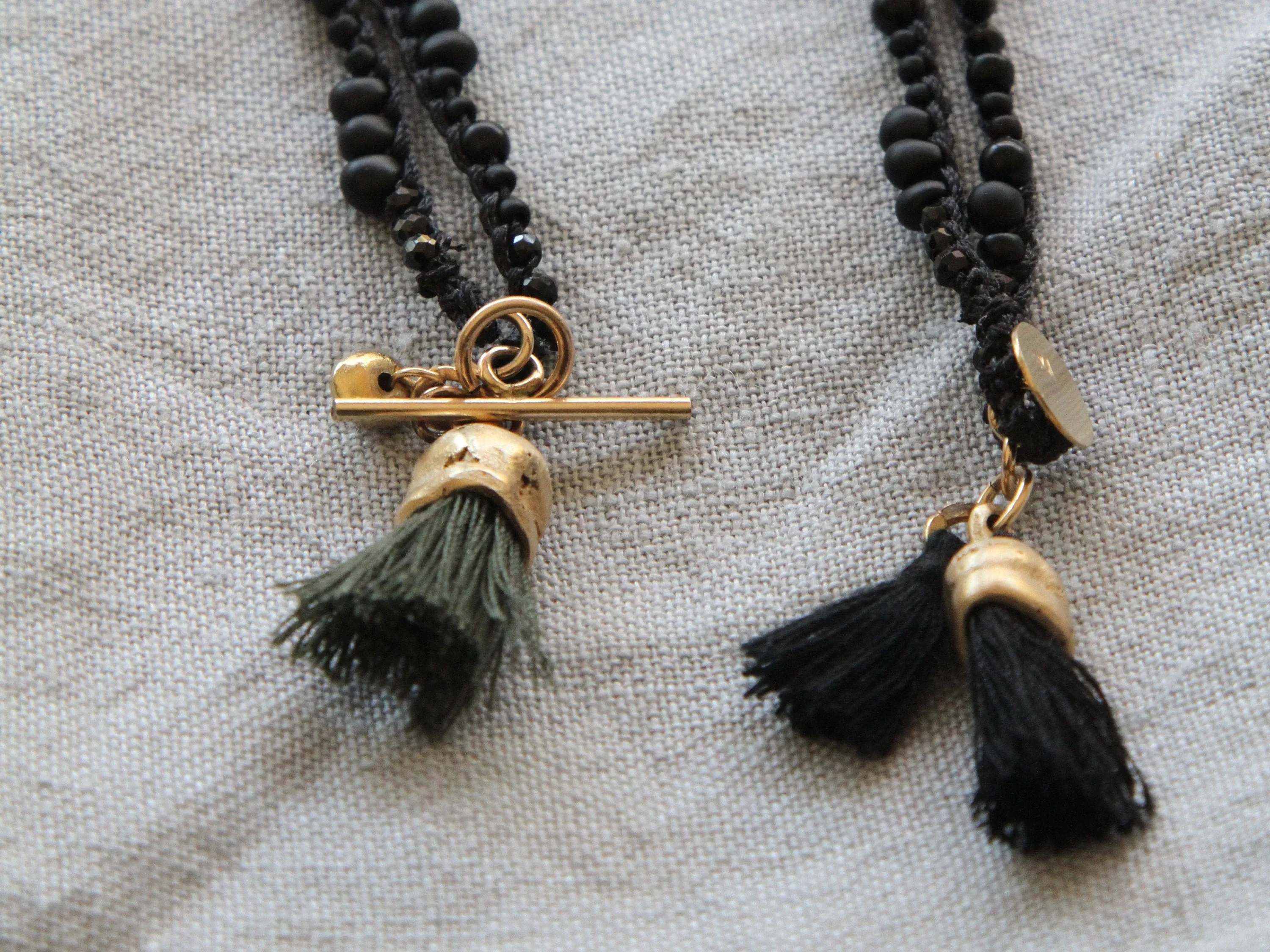 Handmade Unique Black & Gold Organic necklace
