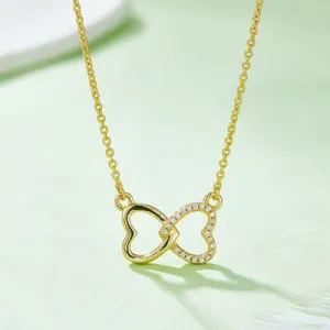 Heart Bow Moissanite Necklace