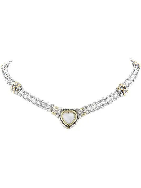 Heart Collection - Double-Strand Mother of Pearl Necklace