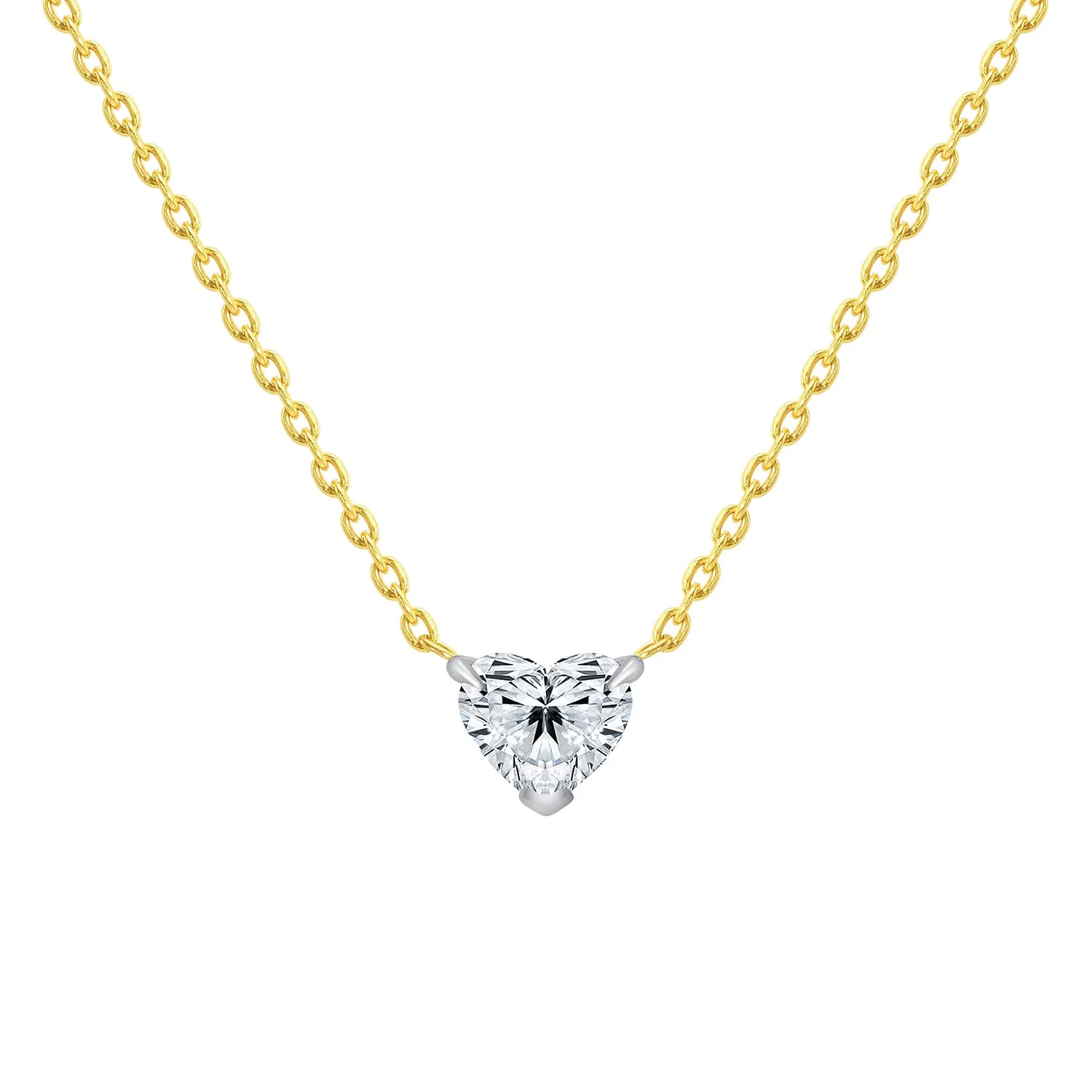 Heart Shaped Diamond Necklace 0.32 Ct
