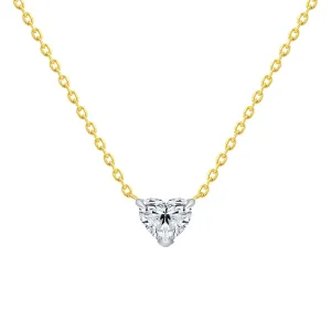 Heart Shaped Diamond Necklace 0.32 Ct