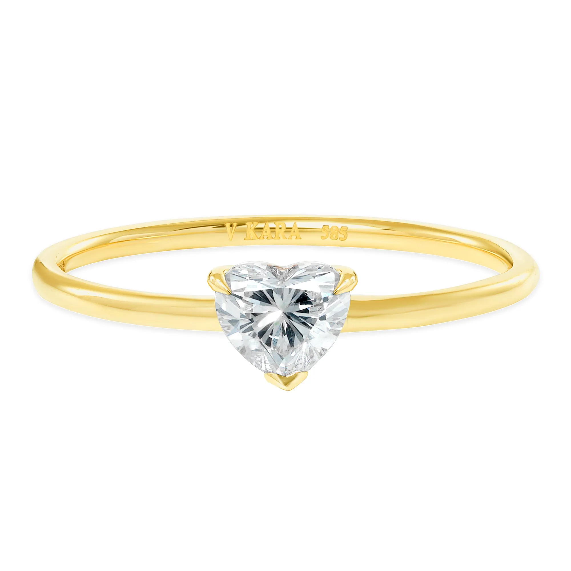 Heart Shaped Diamond Ring 0.32 Ct