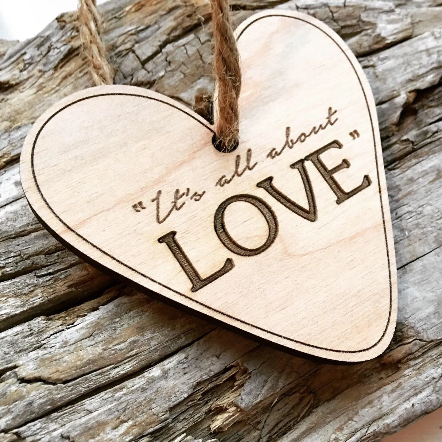 Heart Shaped Personalized Wood Christmas Ornament