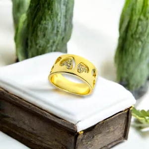 Hearts on Band Ring