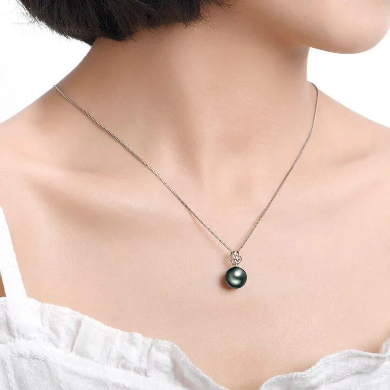 Hollow Flower Tahitian Pearl 18k Solid Gold Necklace