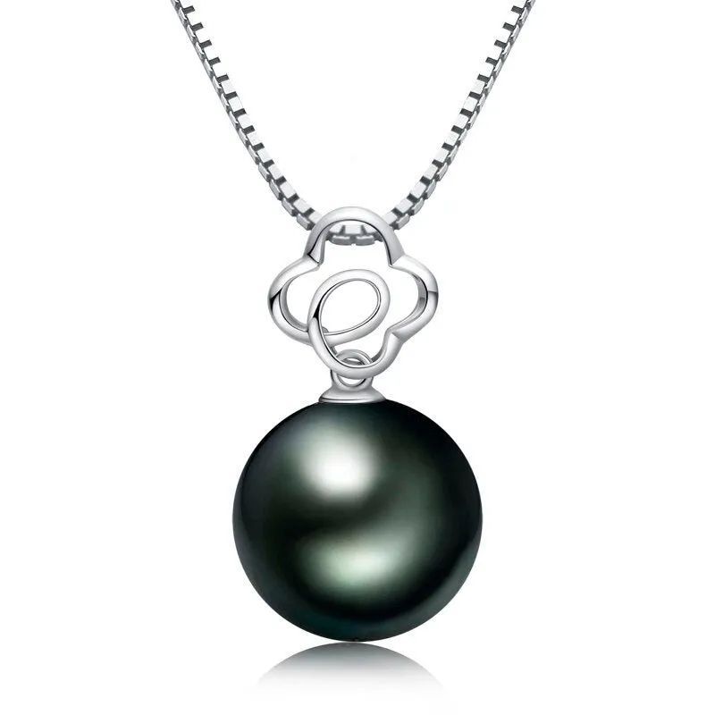 Hollow Flower Tahitian Pearl 18k Solid Gold Necklace