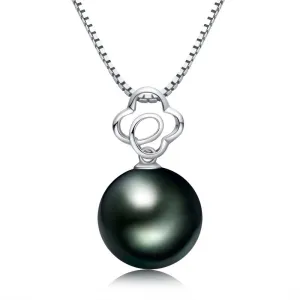 Hollow Flower Tahitian Pearl 18k Solid Gold Necklace