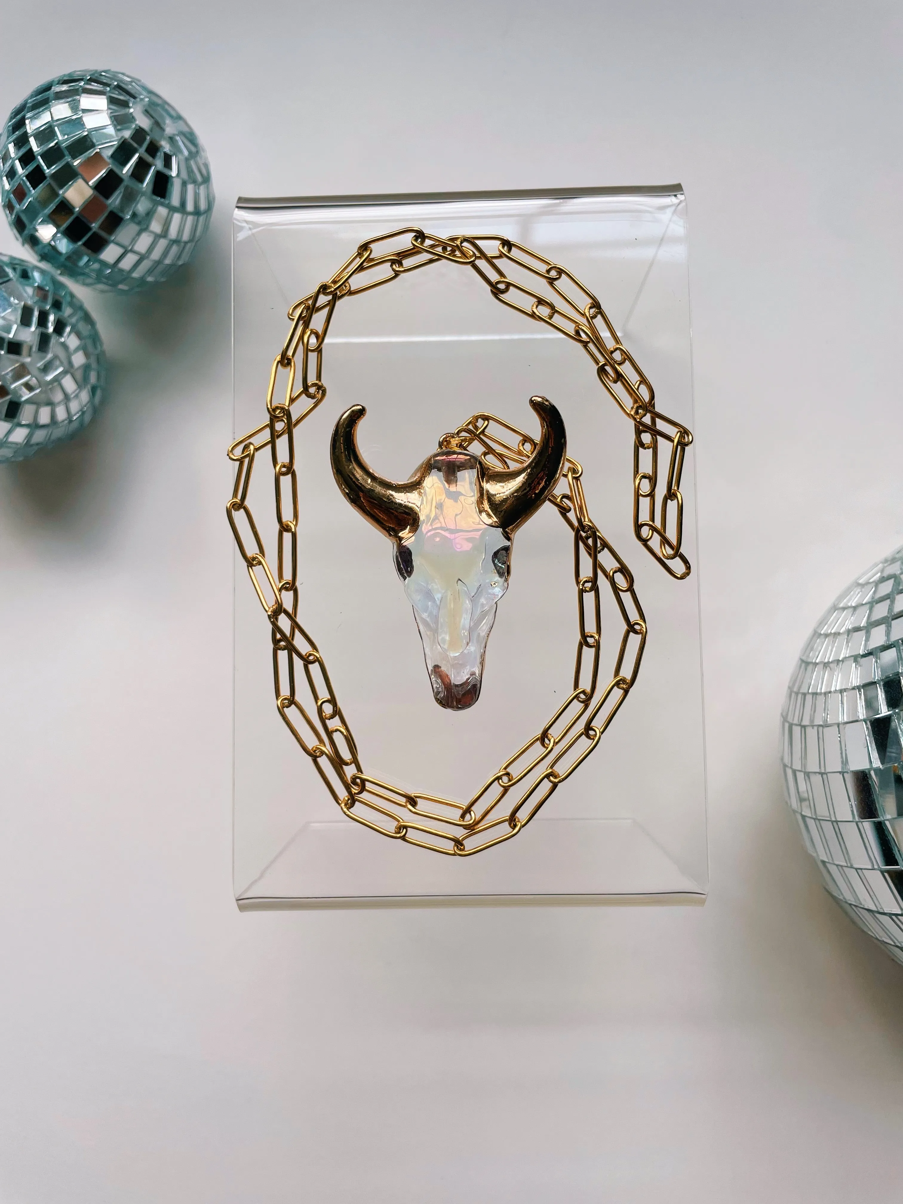 Holographic Bull Necklace | 26”