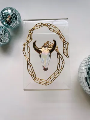 Holographic Bull Necklace | 26”