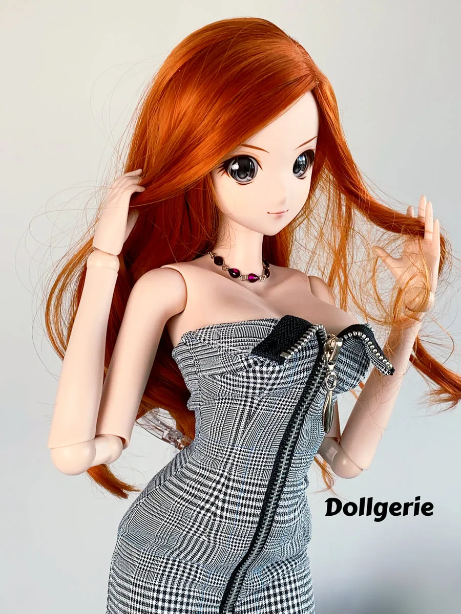 Houndstooth Zip-Front Tube Dress for SmartDoll / DD