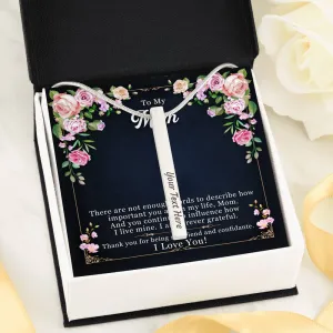 I am forever grateful-Vertical Stick Necklace for Mom