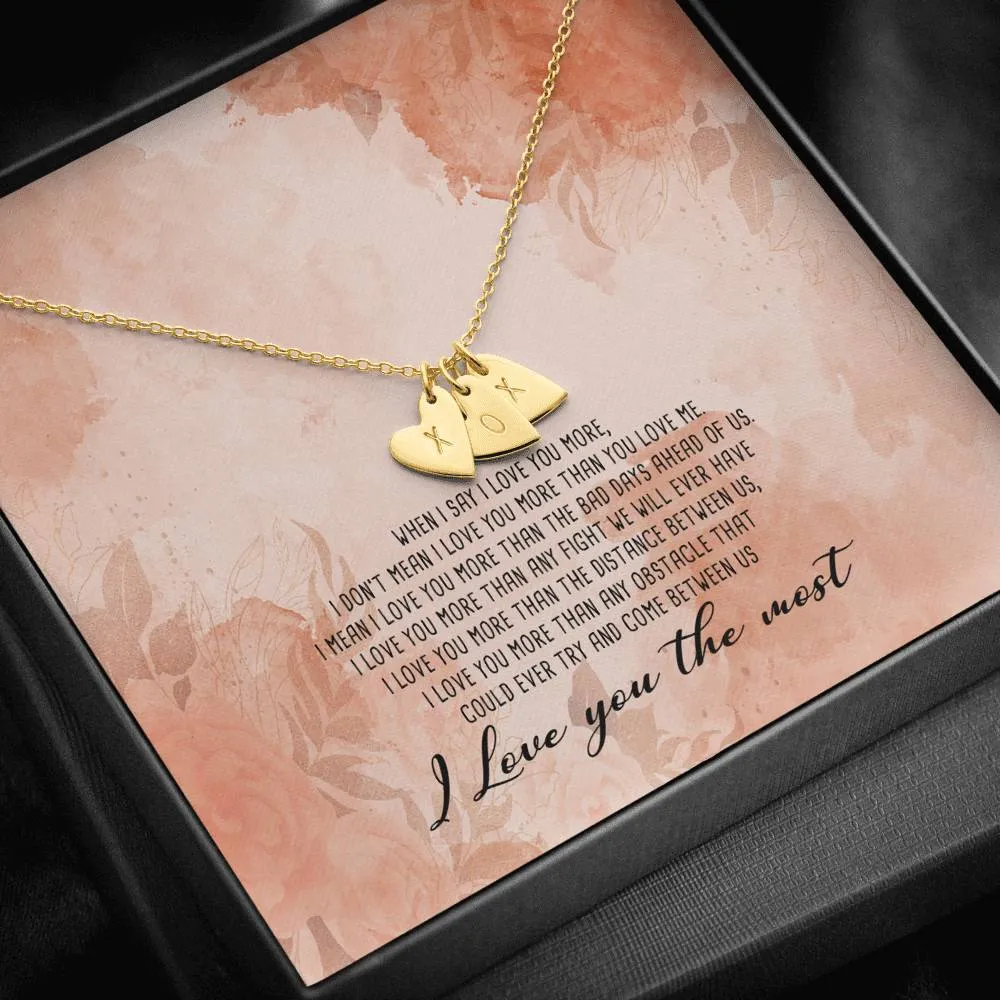 I Love You the Most Heart Charm Necklace