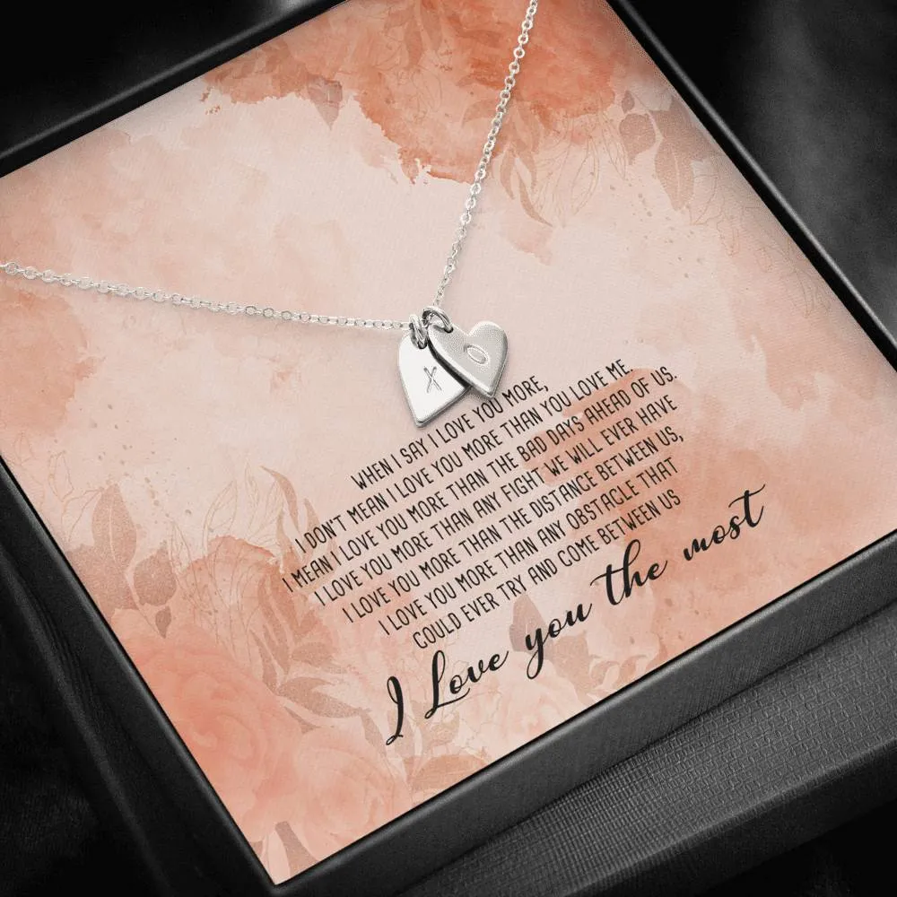 I Love You the Most Heart Charm Necklace