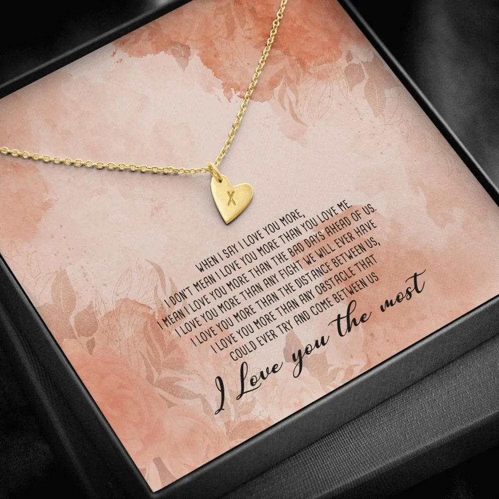 I Love You the Most Heart Charm Necklace