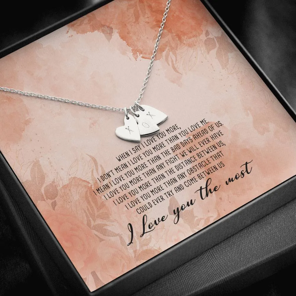 I Love You the Most Heart Charm Necklace
