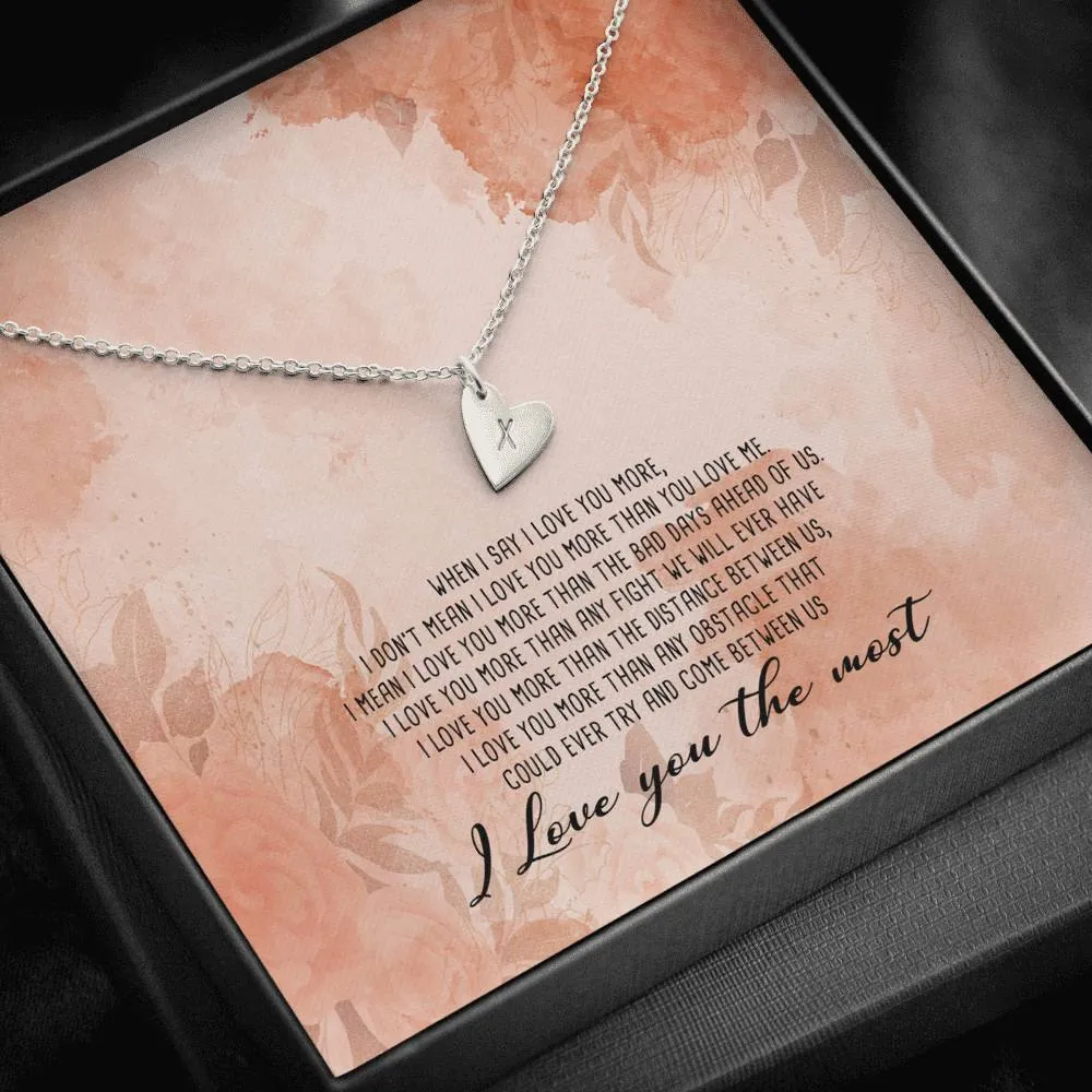 I Love You the Most Heart Charm Necklace