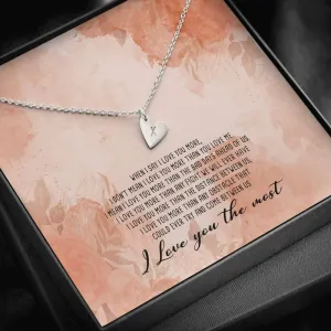 I Love You the Most Heart Charm Necklace