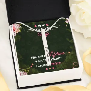 I married my soulmate-Vertical Stick Necklace for Military Wife