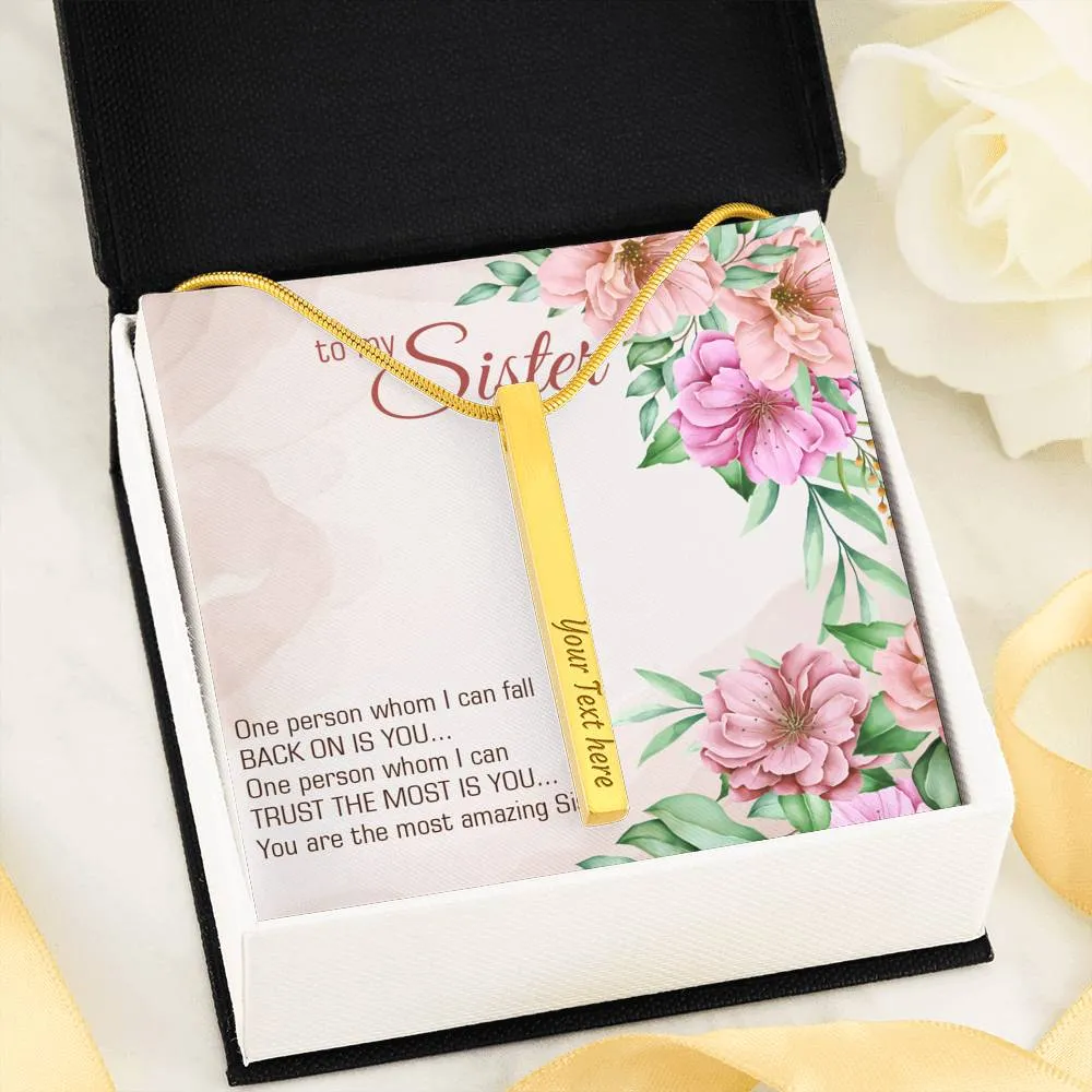 I trust you the most-Vertical Stick Necklace for Sister