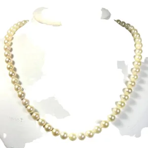 Japanese Akoya Pearl Necklace Gold 19 Inches