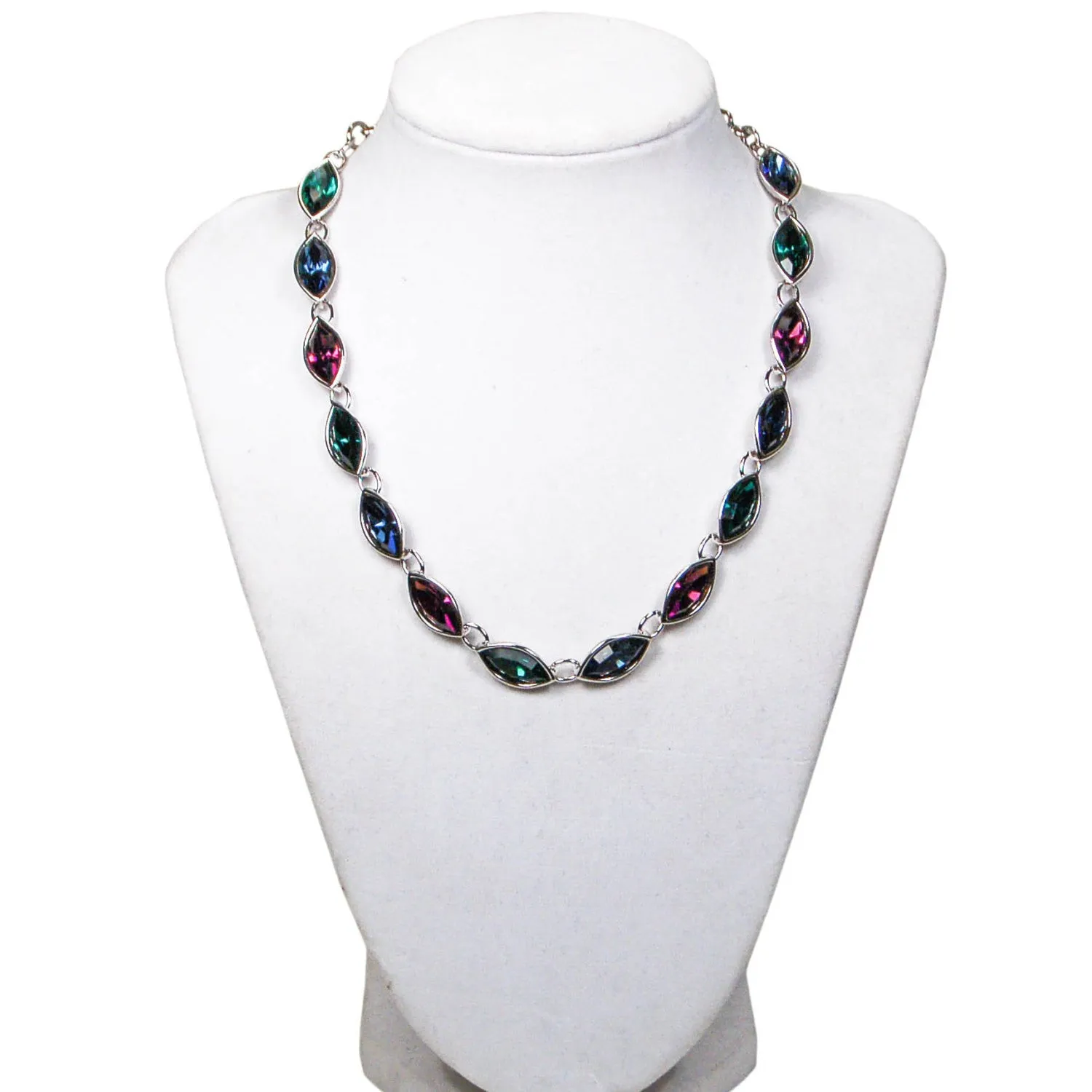 Jewel Tone Rhinestone Necklace by Yves Saint Laurent