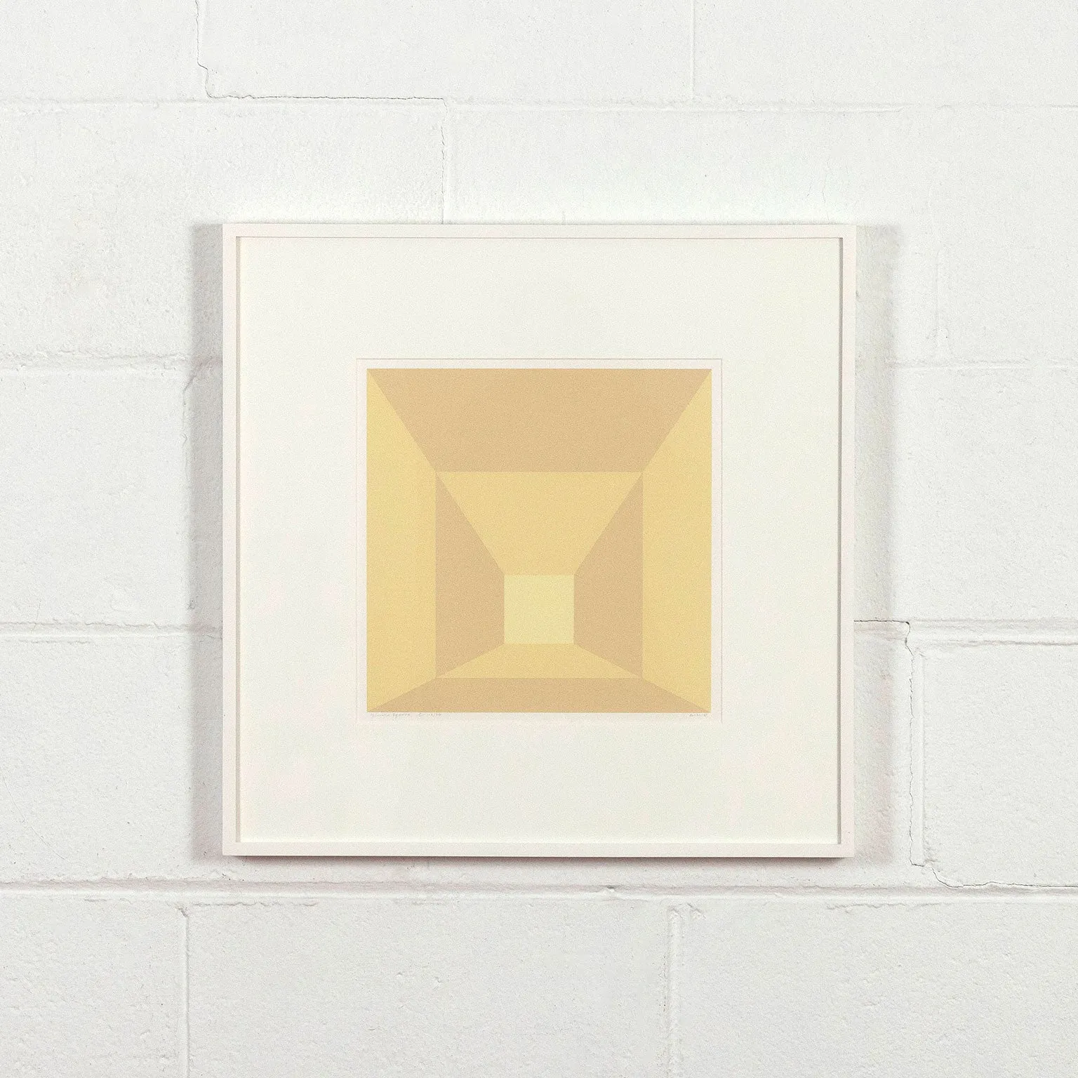 JOSEF ALBERS "MITERED SQUARES - BUTTER" SCREENPRINT, 1976
